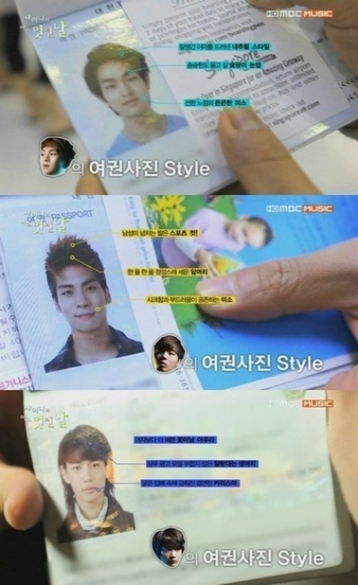 SHINeeのパスポート写真